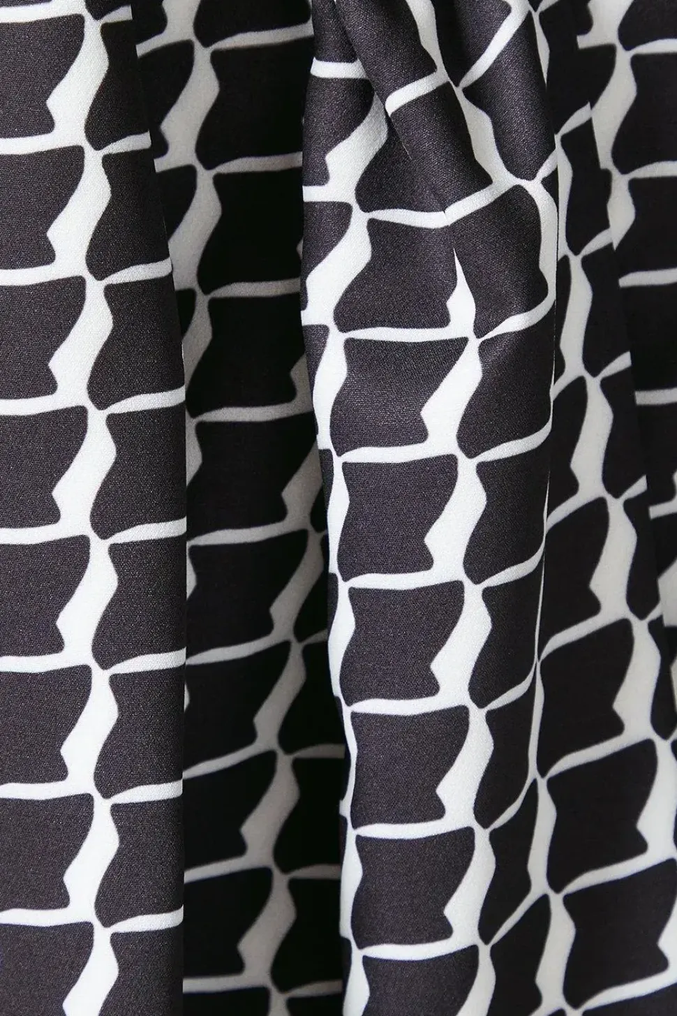 Mono Geo Twist Neck Midi Dress