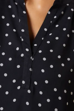 Mono Spot Chiffon Overhead Shirt