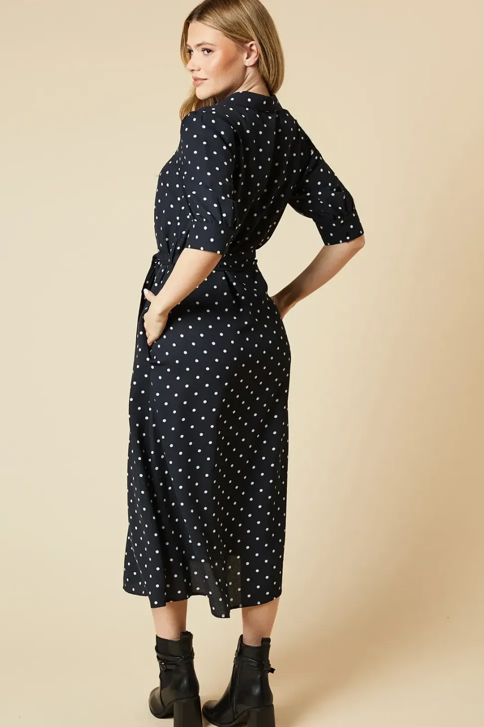 Mono Spot Half Sleeve Shirt Dress