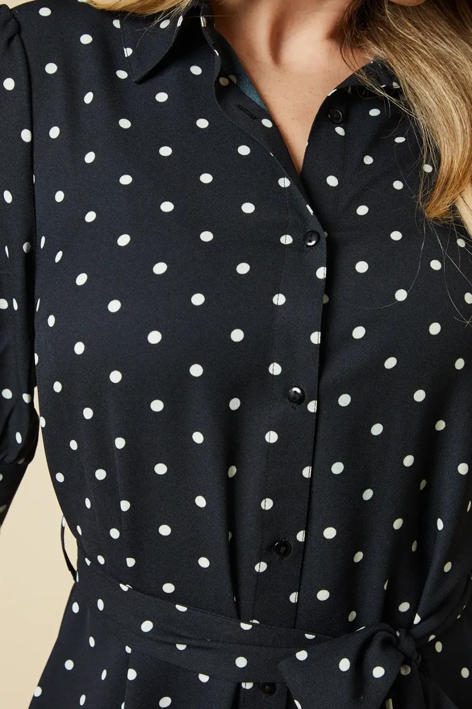 Mono Spot Half Sleeve Shirt Dress