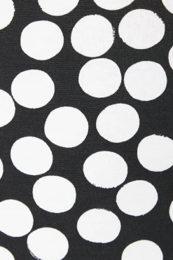 Mono Spot Scoop Neck Flutter Sleeve Mini Dress