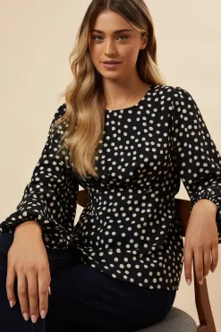 Mono Spot Tea Blouse