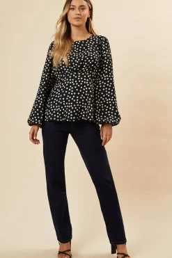 Mono Spot Tea Blouse