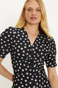Mono Spot Twist Front Jumpsuit