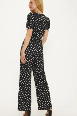 Mono Spot Twist Front Jumpsuit