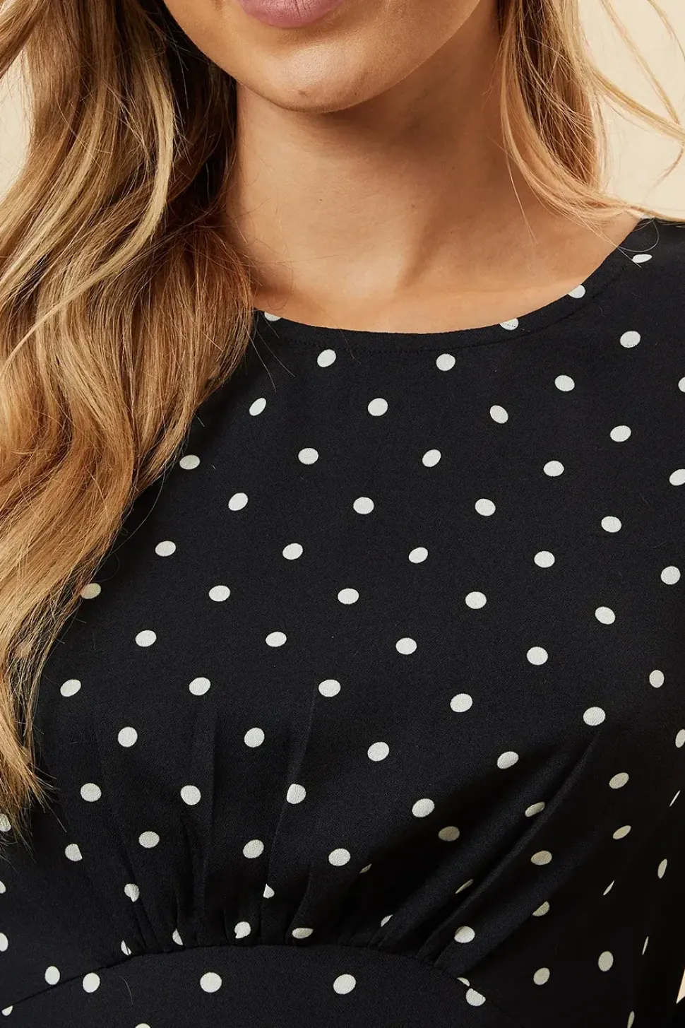 Mono Spot V Neck Tea Blouse