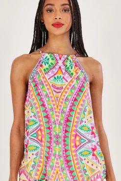 Mosaic Print Halter Cami Top