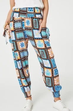 Mosaic Print High Waist Harem Pants