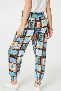 Mosaic Print High Waist Harem Pants