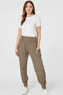 Mosaic Print High Waist Harem Trousers