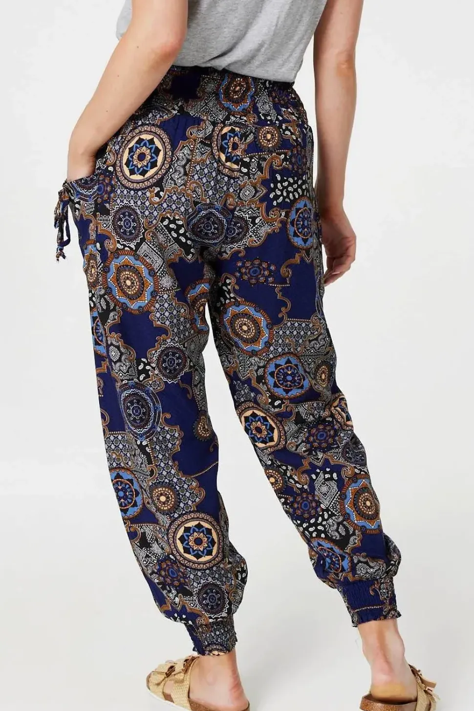 Mosaic Print Pocket Detail Pants
