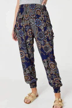 Mosaic Print Pocket Detail Pants