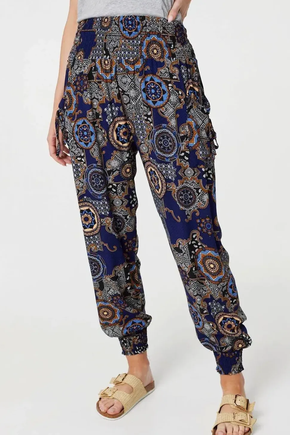 Mosaic Print Pocket Detail Pants