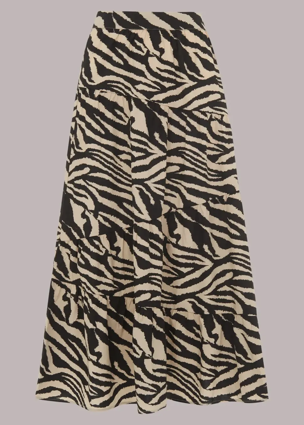 Mountain Zebra Tiered Skirt-Animal Print