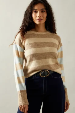 Multi Stripe Crew Neck Jumper