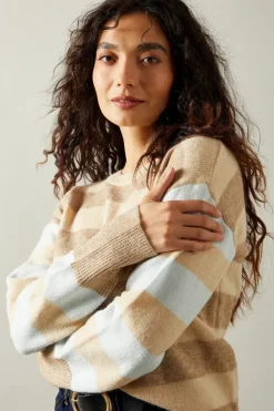 Multi Stripe Crew Neck Jumper