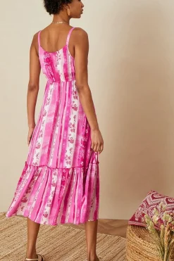 Multi Stripe Tiered Cami Dress
