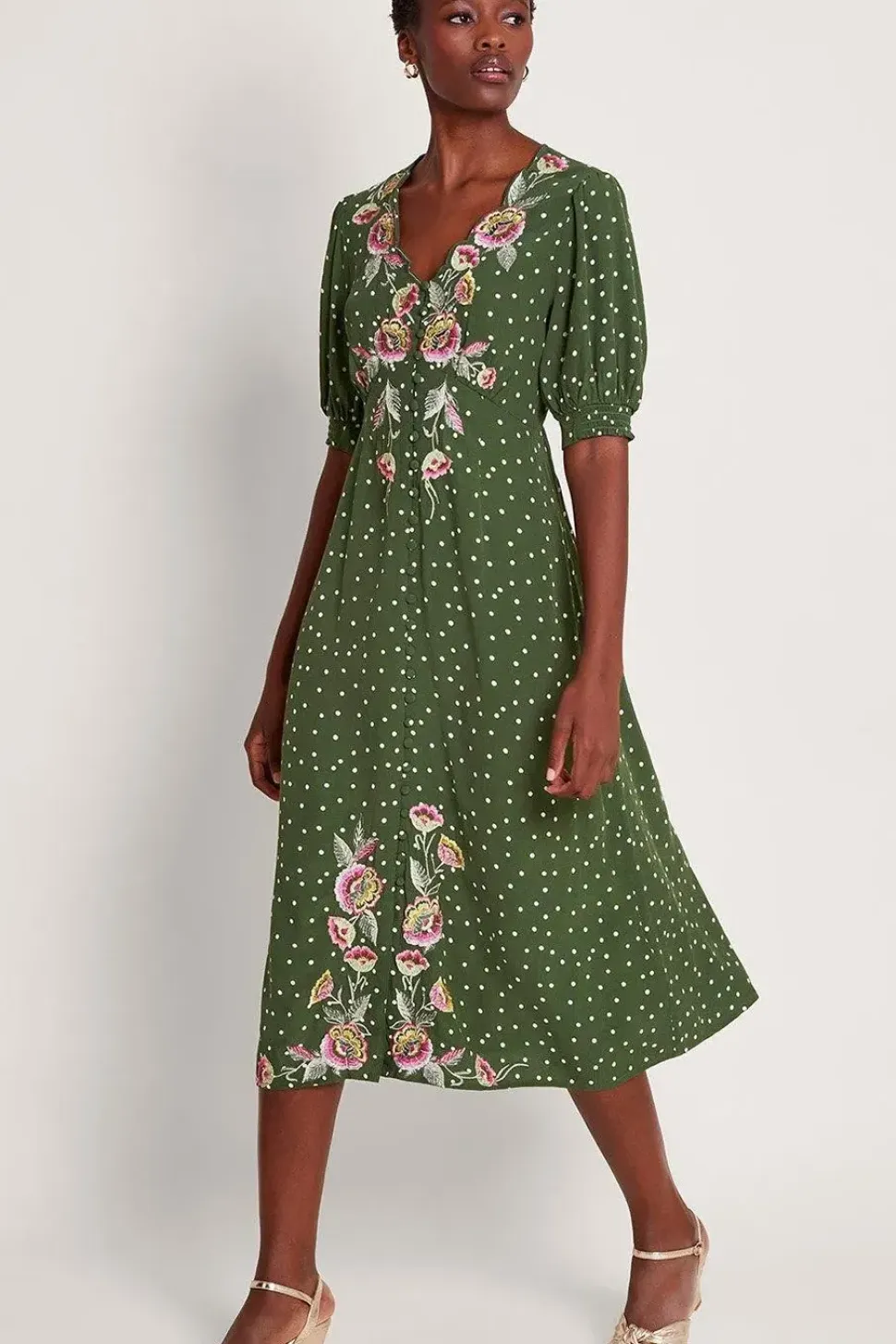Myla Embroidered Tea Dress