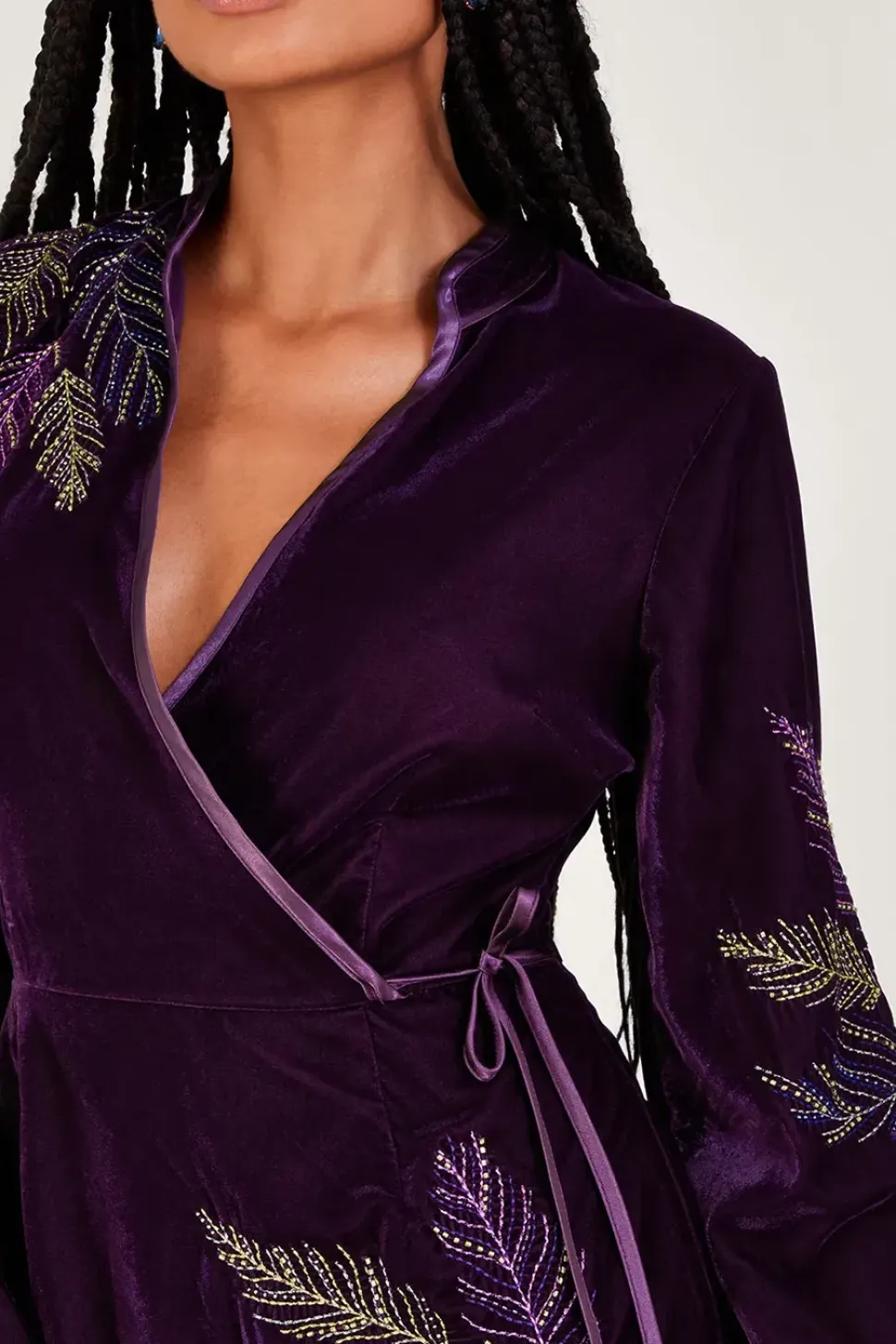 Navi Embellished Velvet Dress