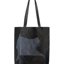 Navy Bow Calf Hair Leather Tote Bag | BYYLI