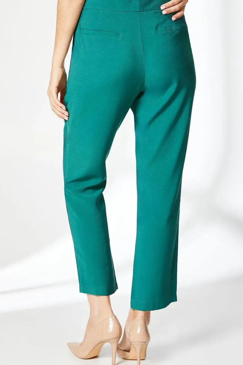 Navy Button Detail Tapered Trouser