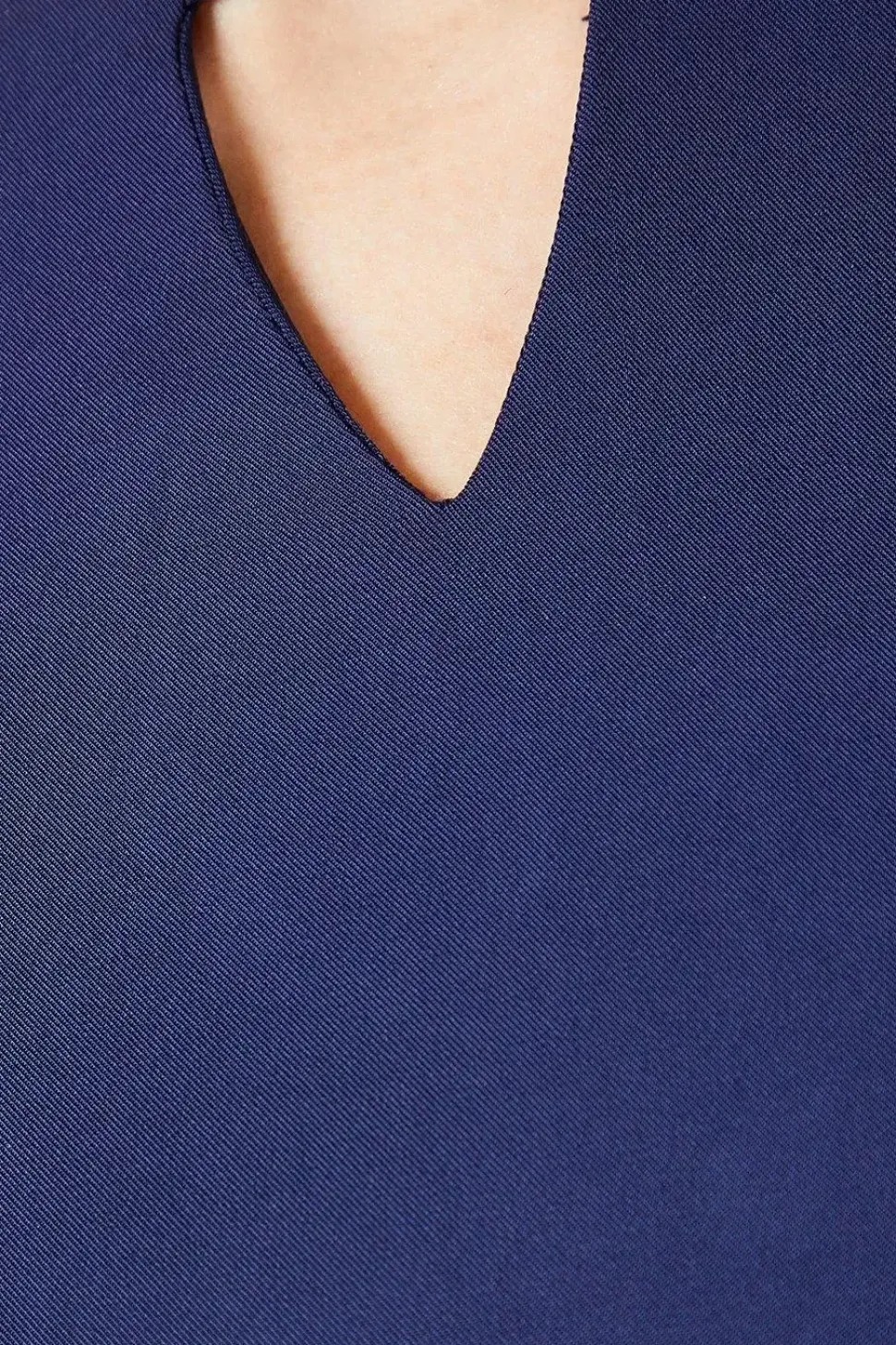 Navy Crepe Stitch Detail Shift Dress