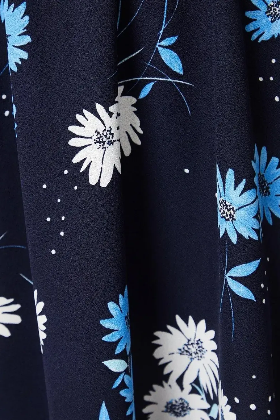 Navy Floral V Neck Tie Front Mini Dress