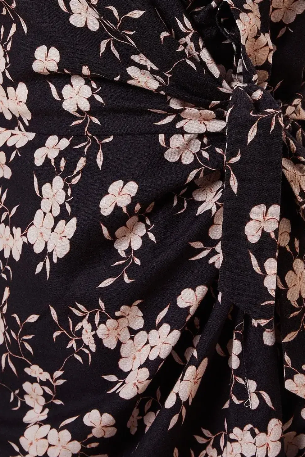 Navy Floral Wrap Mini Dress