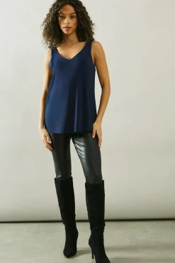 Navy Jersey V Neck Cami