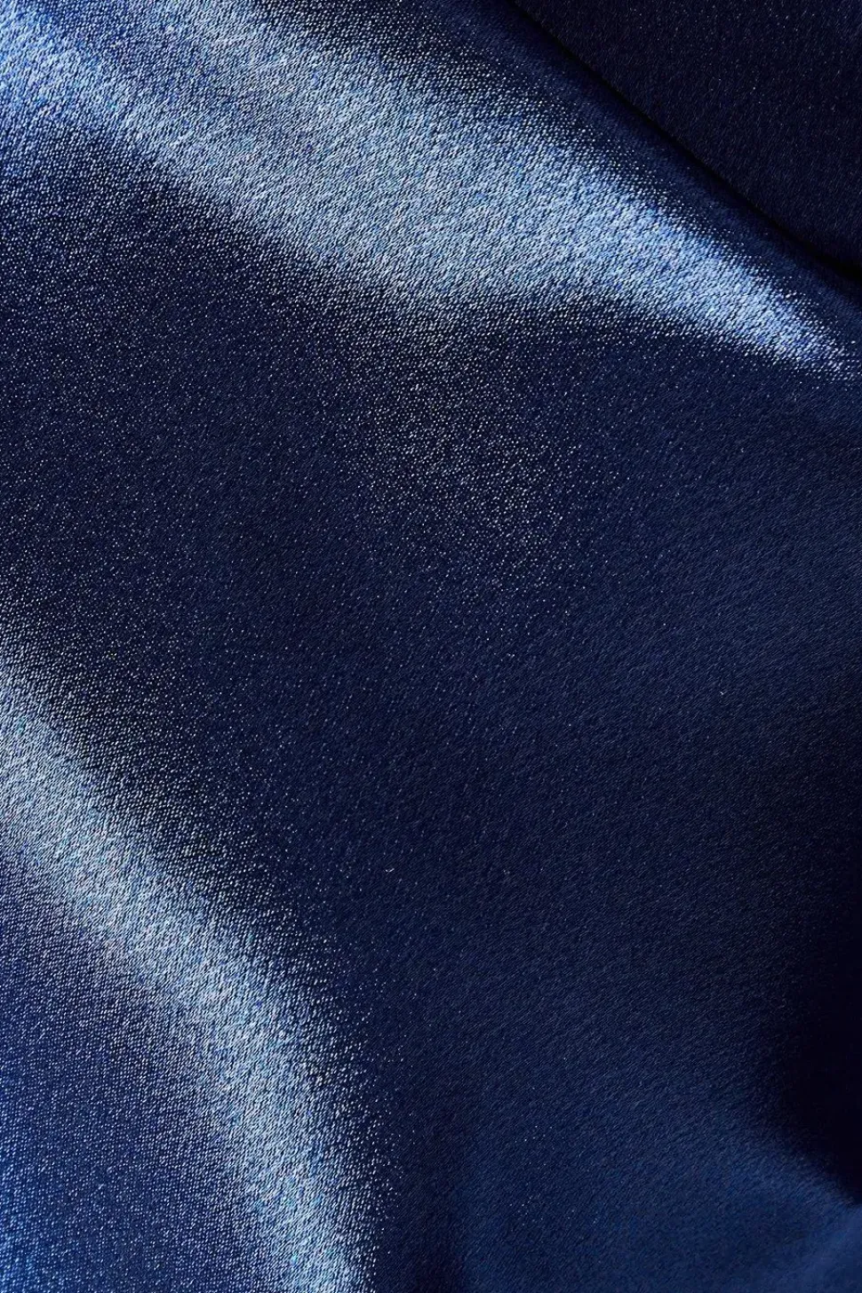 Navy Keyhole Detail Satin Top