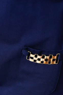 Navy Pocket Detail Ponte Shift Dress