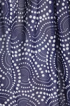 Navy Spot Chiffon Kaftan Dress