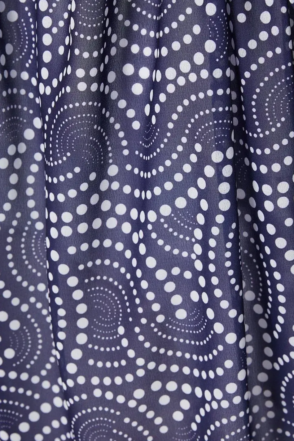 Navy Spot Chiffon Kaftan Dress