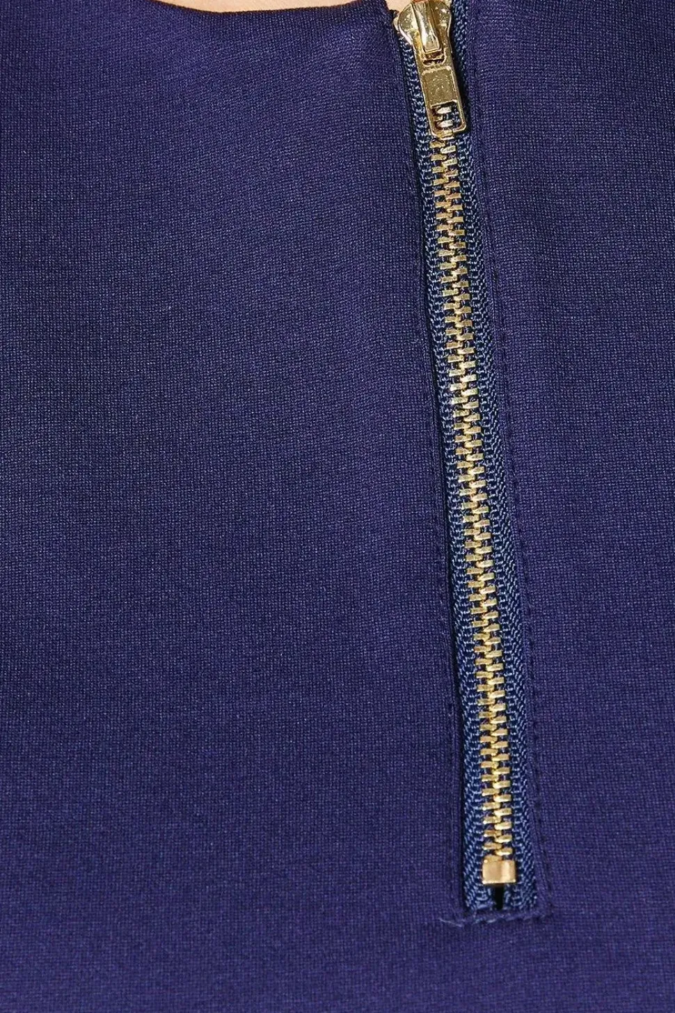 Navy Zip Front Ponte Shift Dress