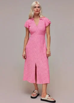 Nina Diagonal Fleck Midi Dress-