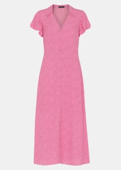 Nina Diagonal Fleck Midi Dress-