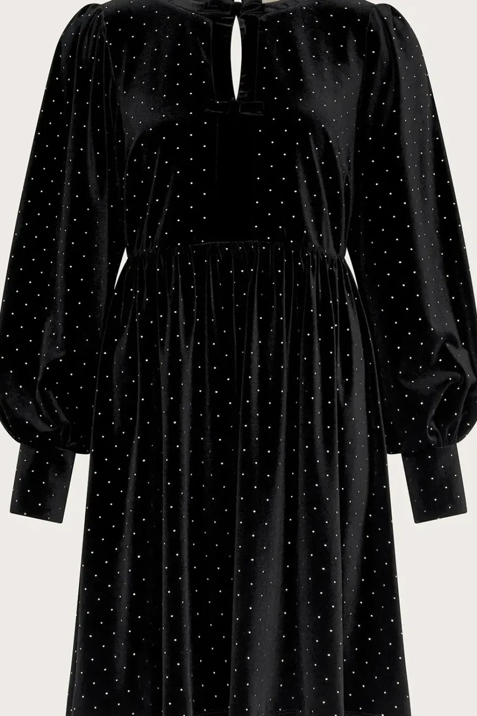 Nora Long Sleeve Velvet Mini Dress Black
