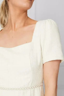 Occasion Boucle Pearl Waistband Pencil Dress