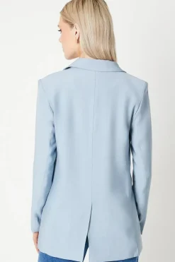 Occasion Button Detail Split Front Double Breasted Blazer