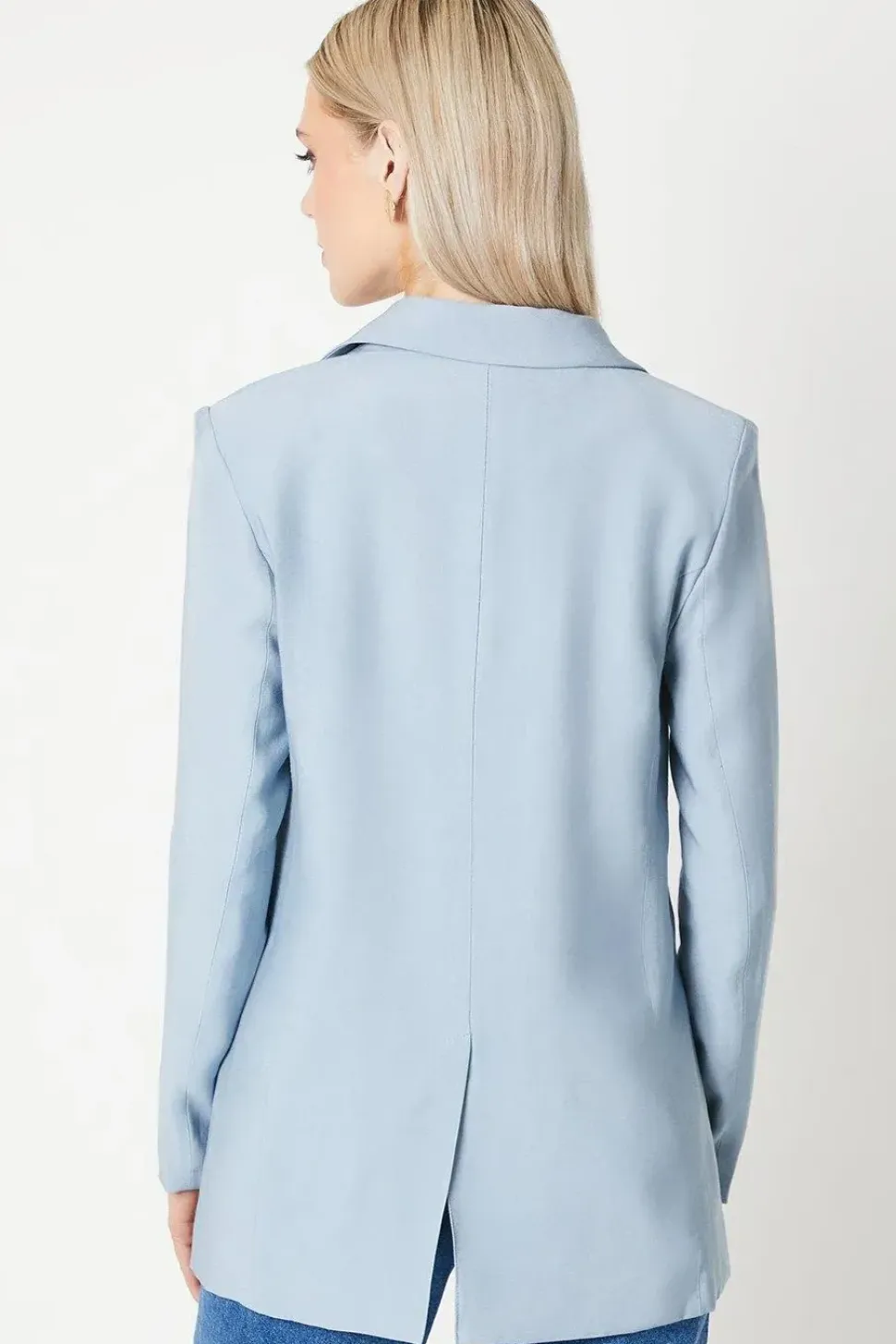 Occasion Button Detail Split Front Double Breasted Blazer
