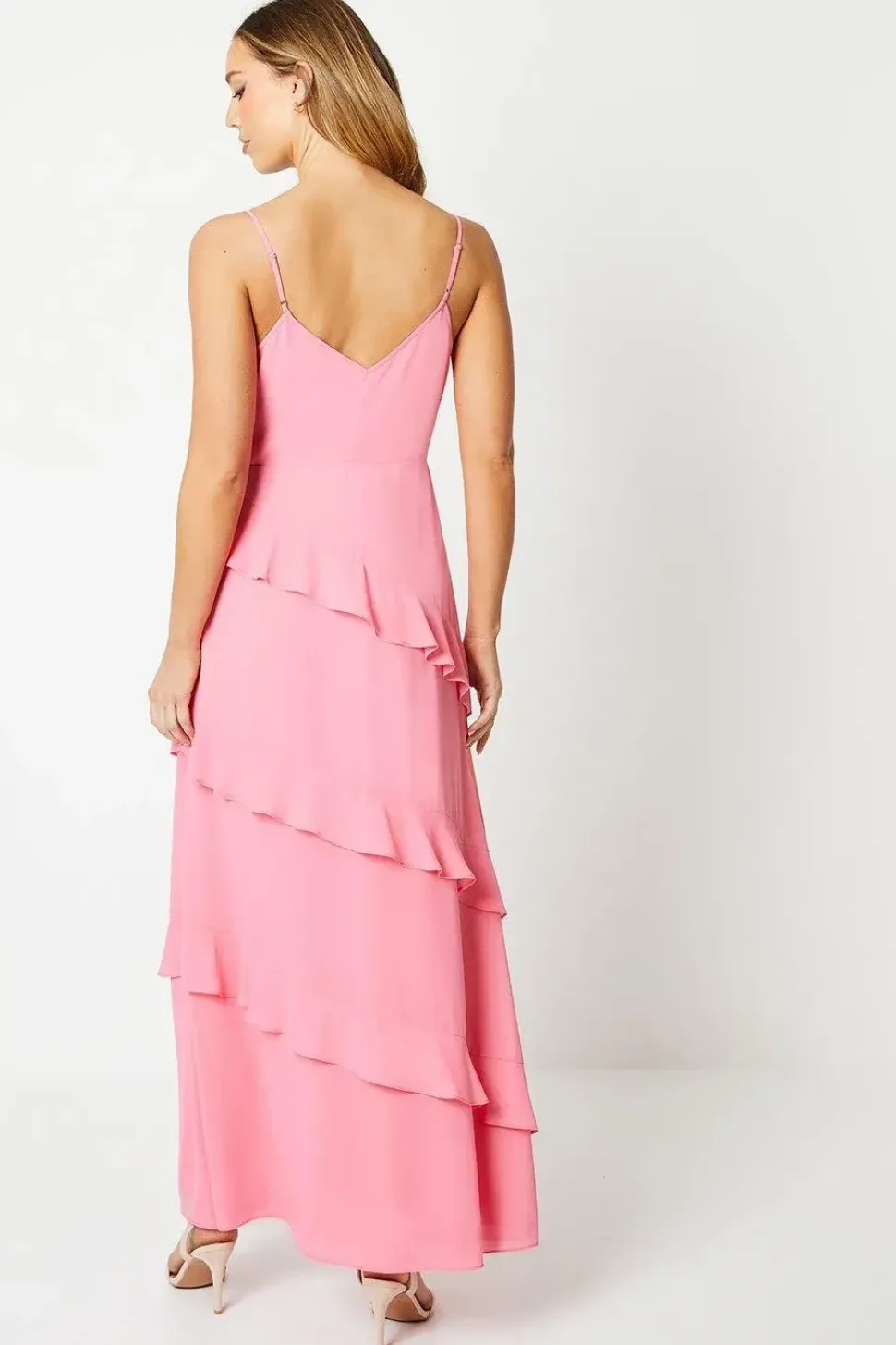Occasion Corsage Ruffle Maxi Dress