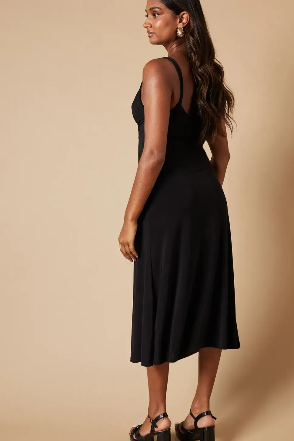 Occasion Double Jersey Cowl Midi Dress