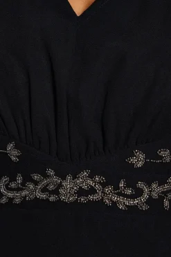 Occasion Embellished Cape Sleeve Maxi Dress