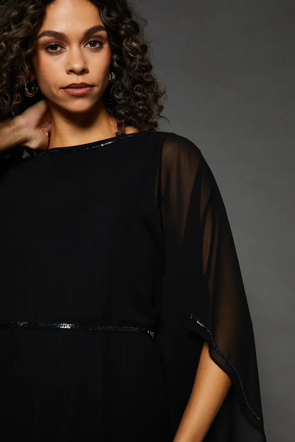 Occasion Embellsihed Kimono Sleeve Maxi Dress