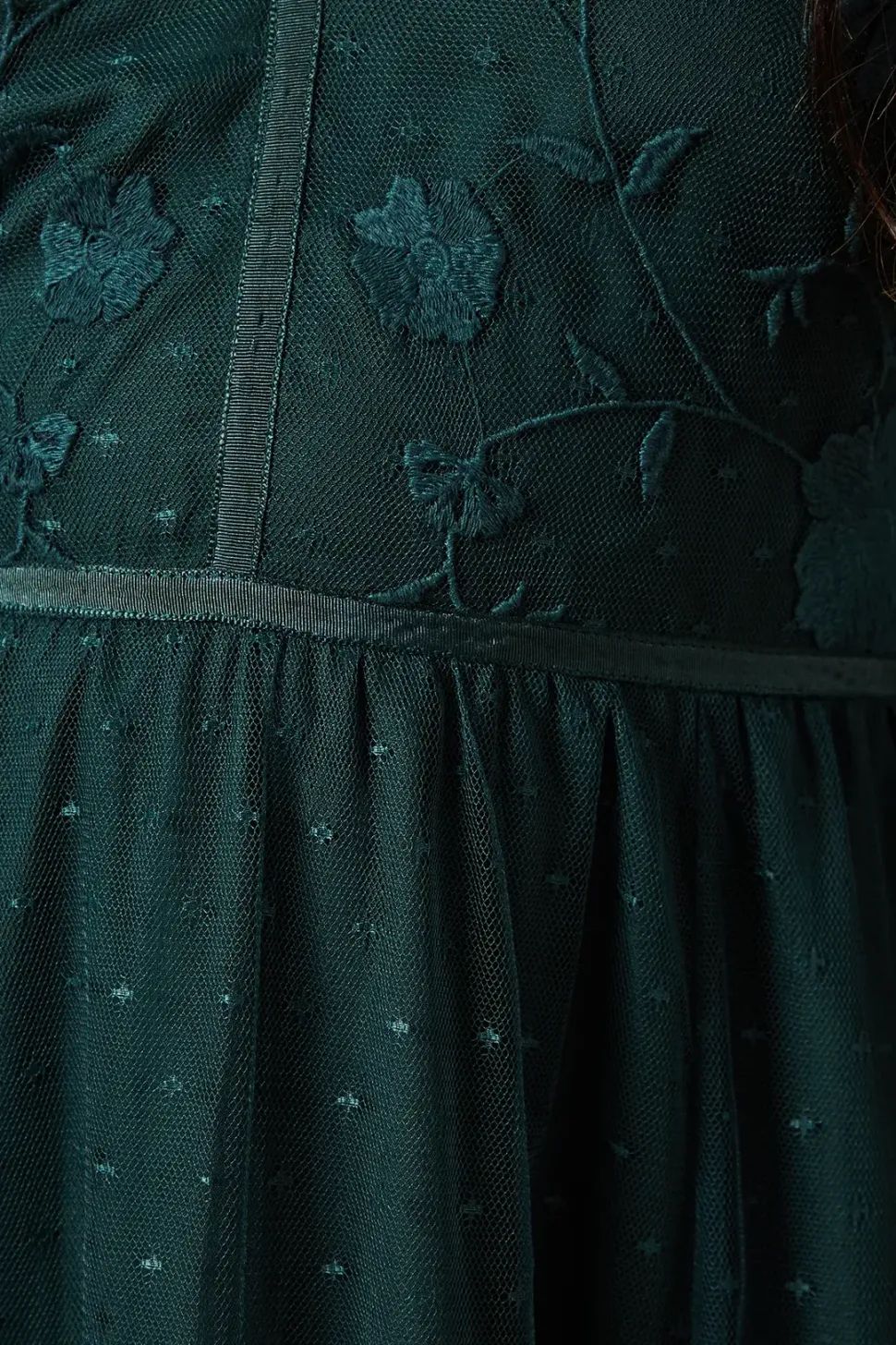 Occasion Embroidered Mesh Tiered Midaxi Dress
