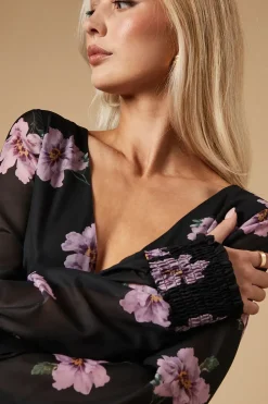 Occasion Floral Button Midaxi Dress