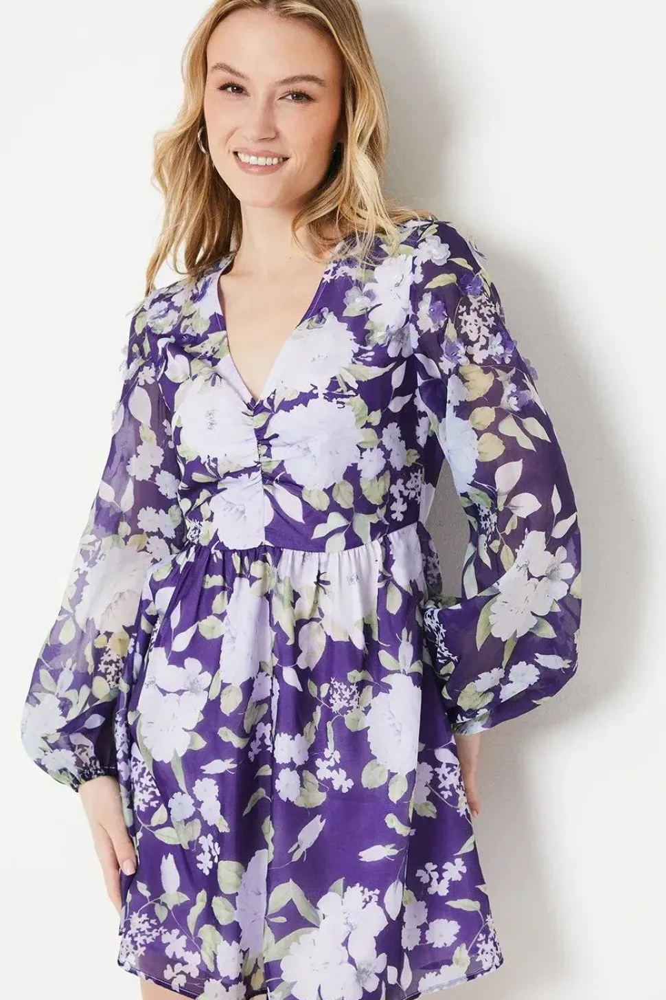 Occasion Floral 3D Organza Mini Dress