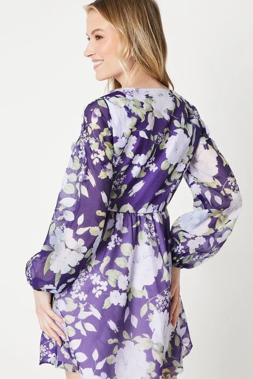 Occasion Floral 3D Organza Mini Dress