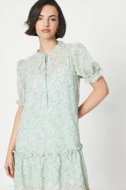 Occasion Floral Embroidered Smock Dress