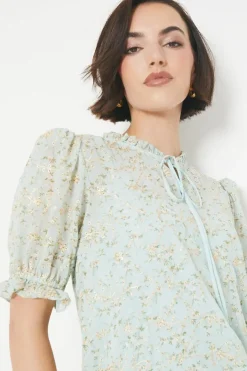 Occasion Floral Embroidered Smock Dress